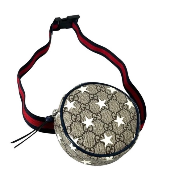 Gucci Supreme GG Beige and White Star Pattern Belt Bag Red Blue Beige - Picture 2 of 7